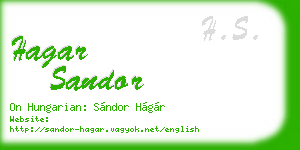 hagar sandor business card